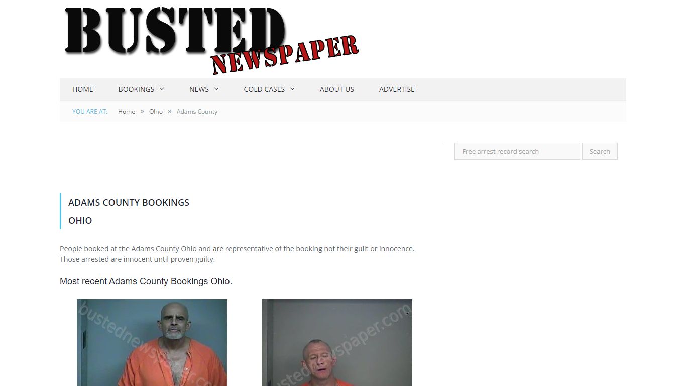 Adams County, OH Mugshots - BUSTEDNEWSPAPER.COM